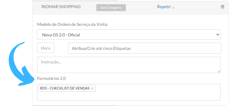 Associação Manual Durante o Agendamento