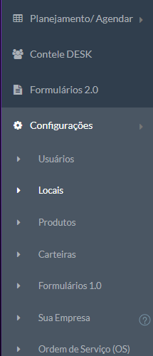 Tela de Locais