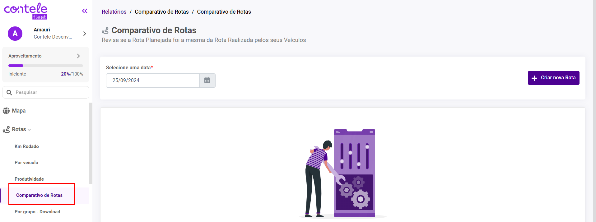 Comparativo de Rotas