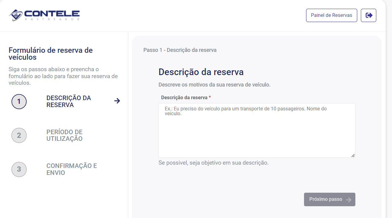 Descrição da reserva