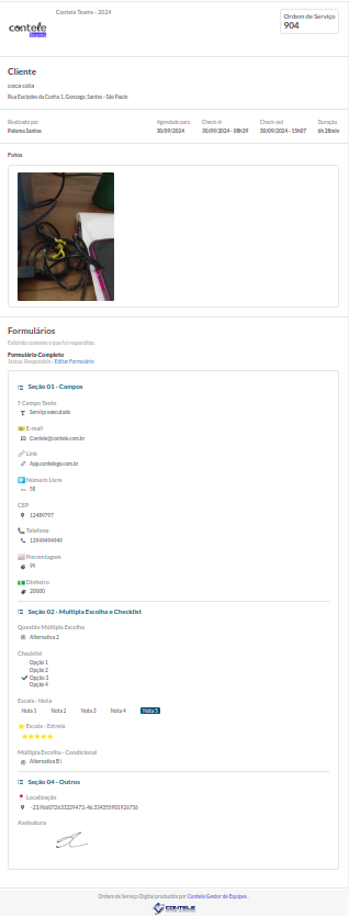 Exemplo de Ordem de Serviço